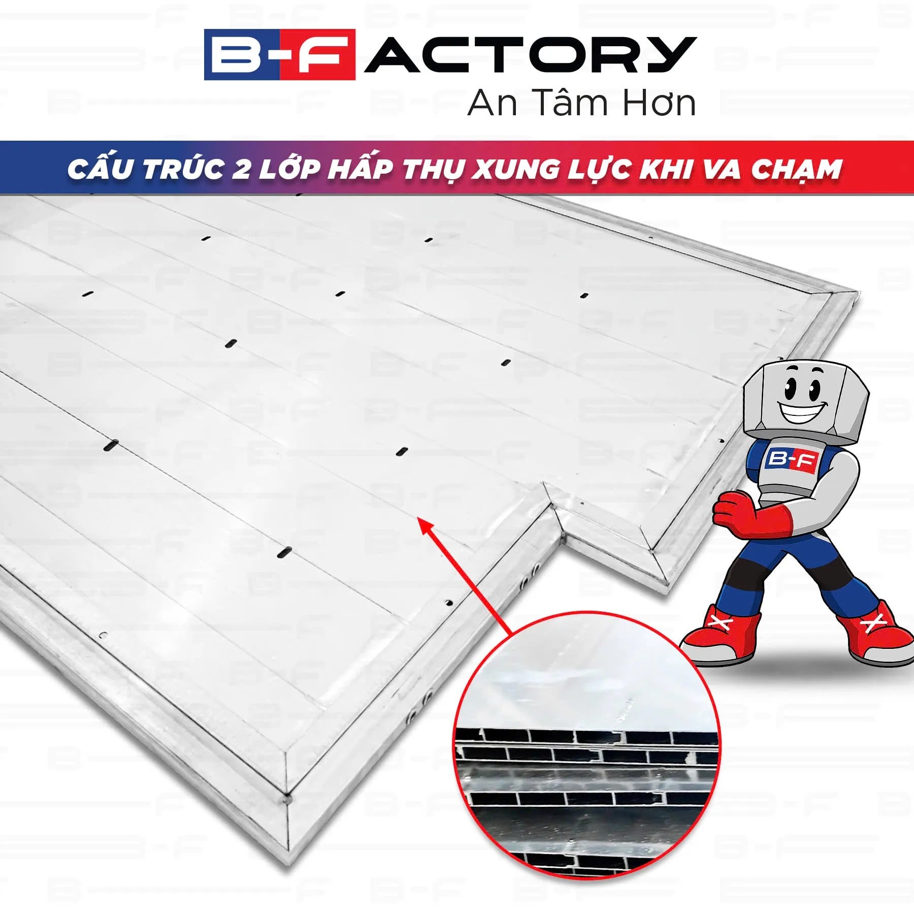 Cấu trúc nhôm hộp 2 lớp của tấm bảo vệ pin B-Factory cho VinFast VF e34