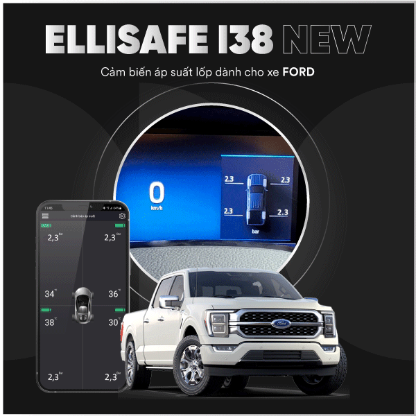 Cảm biến áp suất lốp iCar ELLISAFE I38 Ford Everest, Ranger, Raptor