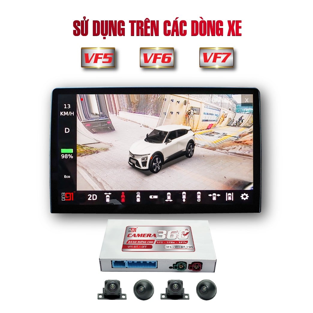 Camera 360 MCD91 dùng cho các dòng VF5, VF6, VF7, hộp xử lý và 4 mắt camera