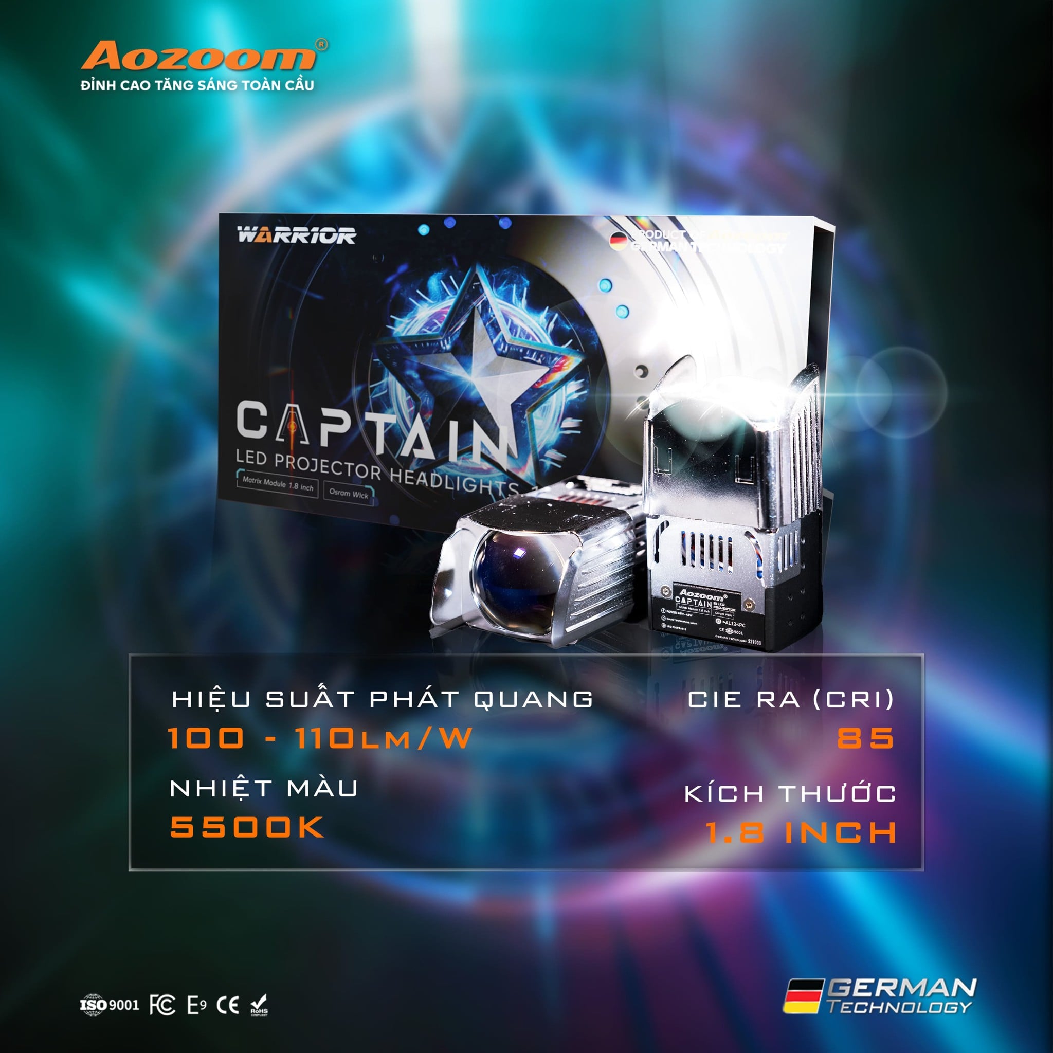 Bi LED Aozoom Captain 1.8 Inch 48W – Đèn Bi Pha Ô Tô - ảnh chính hãng 11