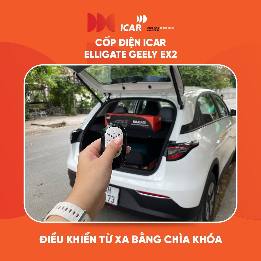 Mở cốp điện Geely EX2 từ xa bằng chìa khoá