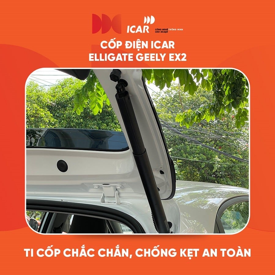 Ty cốp điện Elligate lắp trên Geely EX2, có chống kẹt