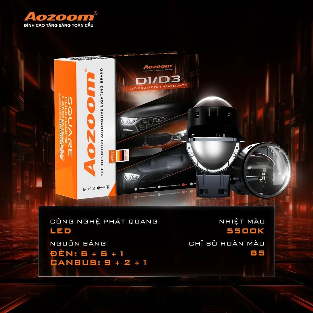 Bi LED Aozoom D3 – Chân D3S Cho Xe Audi