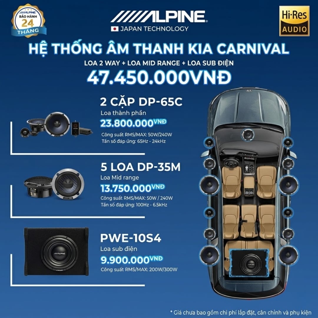 Độ loa ô tô Kia Carnival