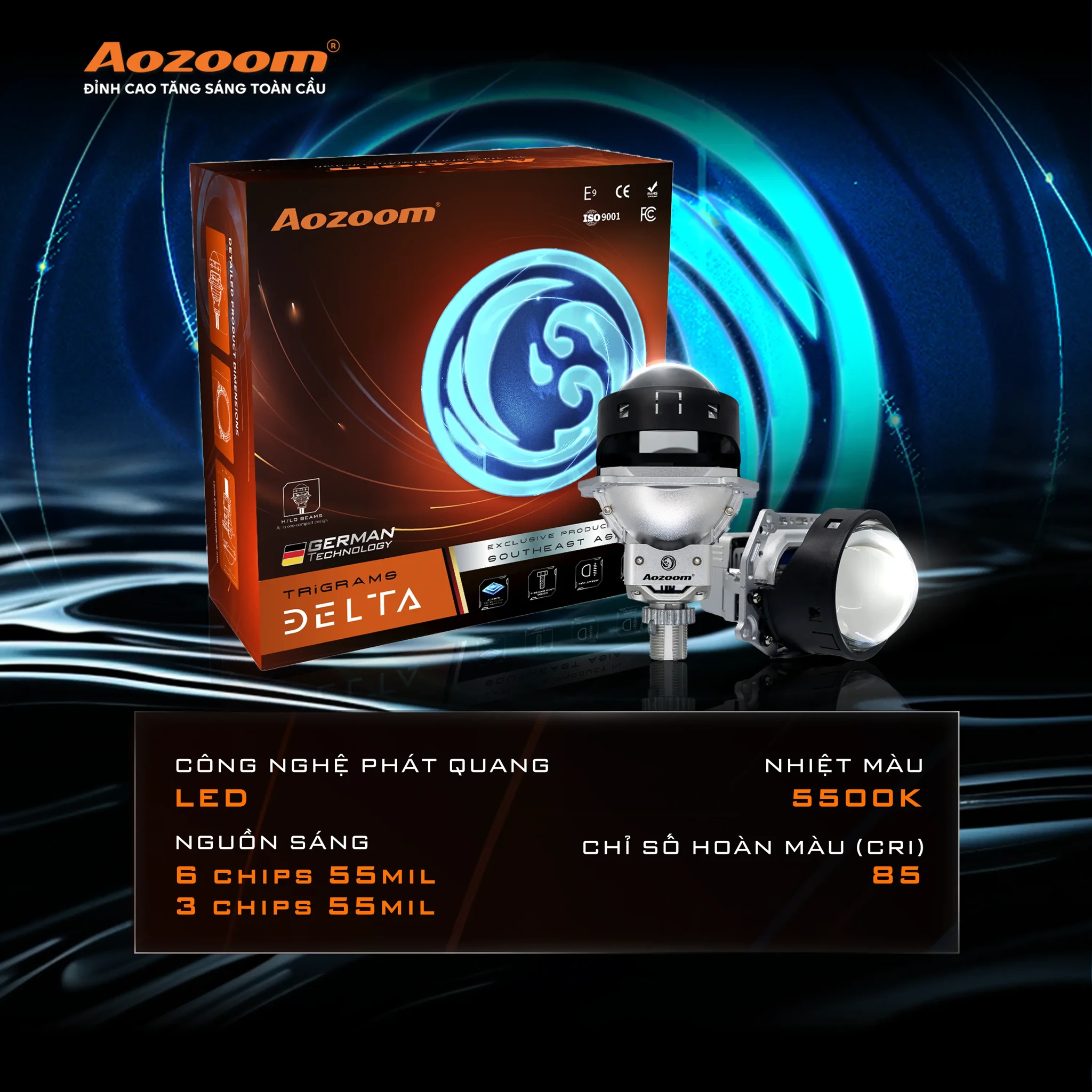 Bi Pha LED Aozoom DELTA LIGHTS - ảnh chính hãng 3