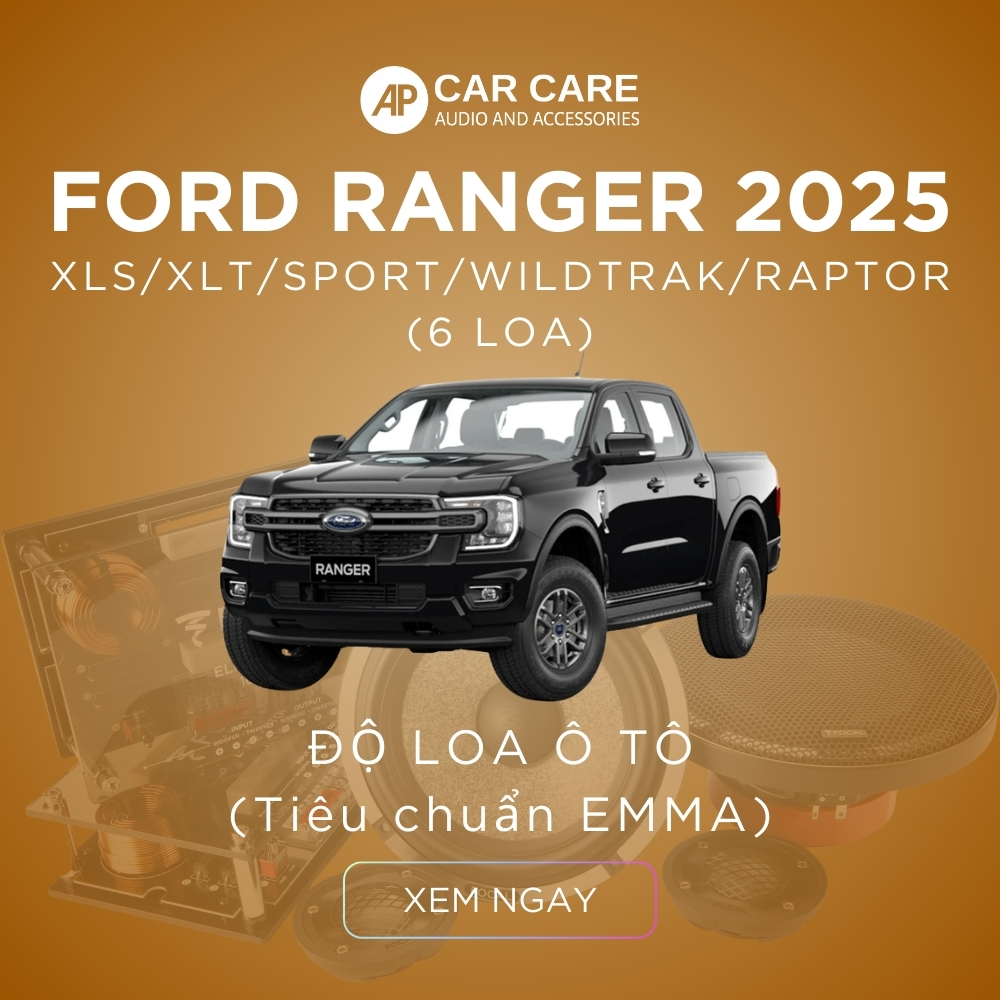 Độ loa ô tô Ford Ranger 2025 (6 loa)