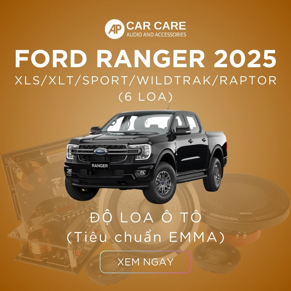 Độ loa ô tô Ford Ranger 2025 (6 loa)