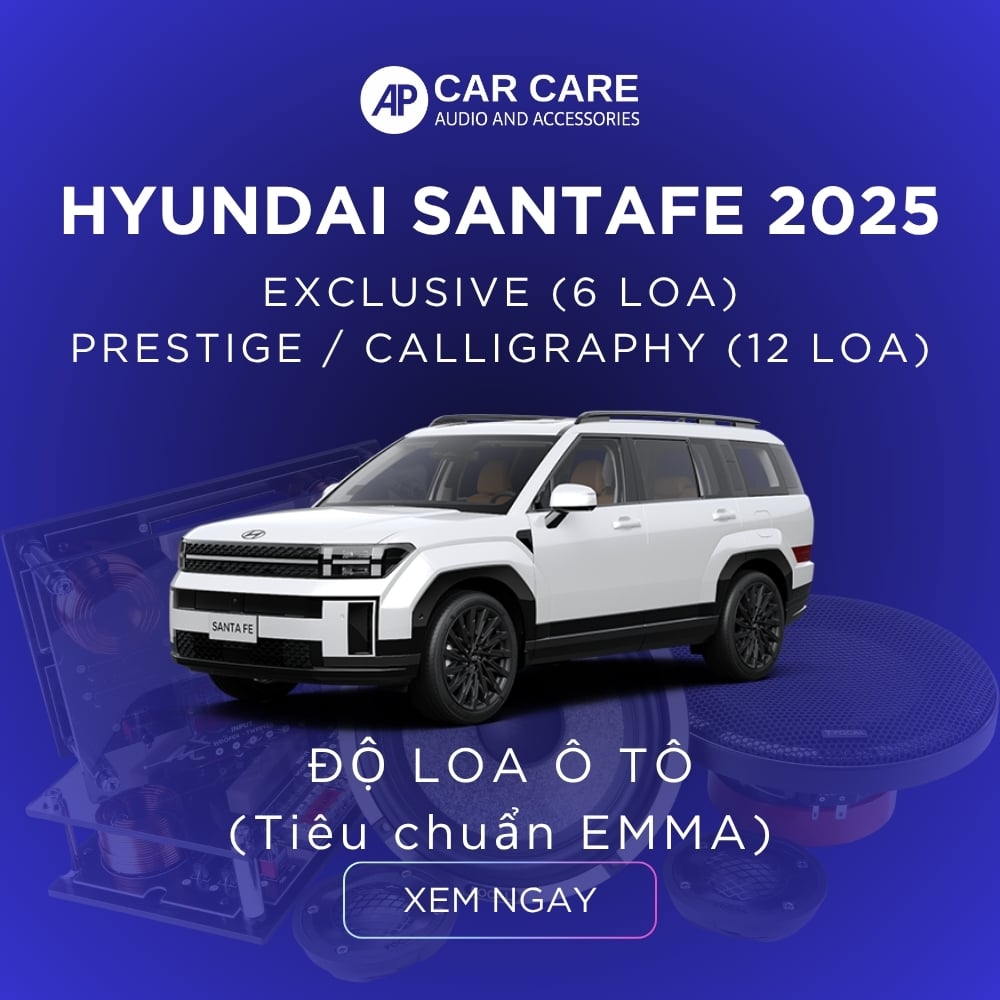 Độ loa ô tô Huyndai SantaFe (6 loa - 12 loa)
