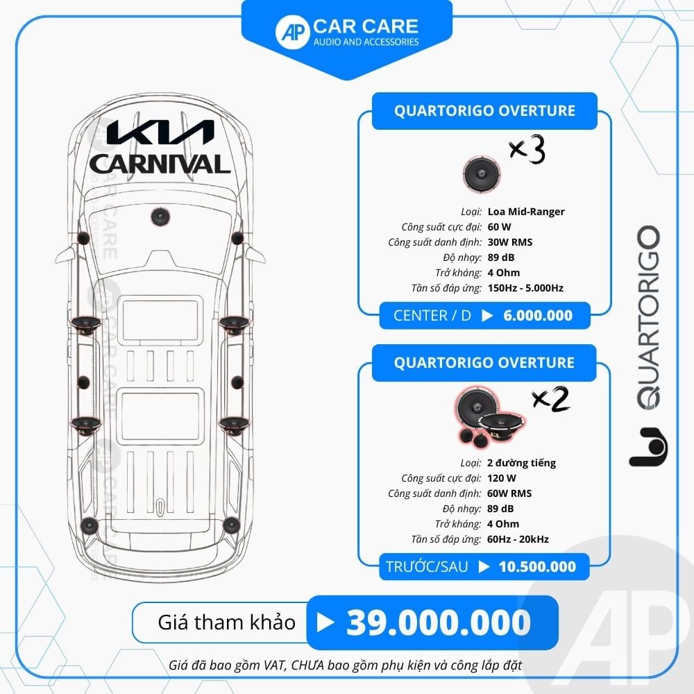 Độ loa ô tô KIA Carnival 2025 (6 loa - 12 loa)