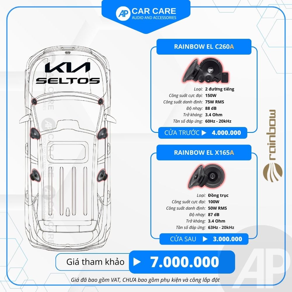 Độ loa ô tô KIA Seltos 2025 (6 loa)