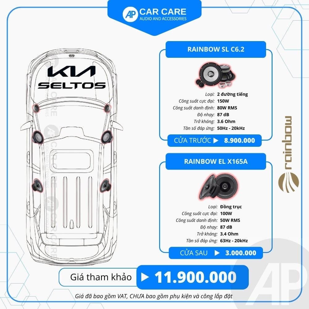 Độ loa ô tô KIA Seltos 2025 (6 loa)