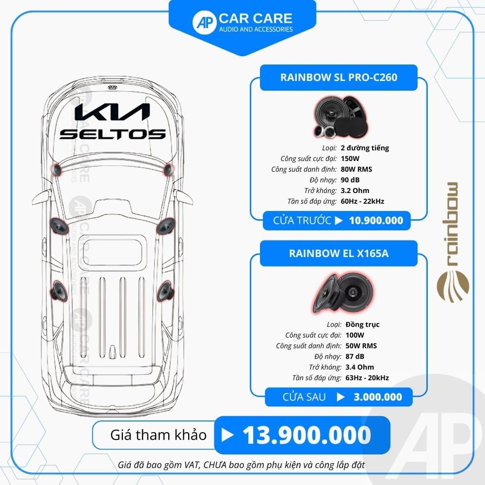 Độ loa ô tô KIA Seltos 2025 (6 loa)