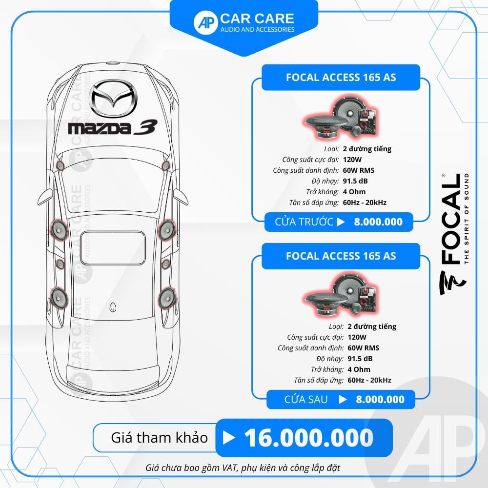 Độ loa ô tô Mazda 3 2025 (8 loa)