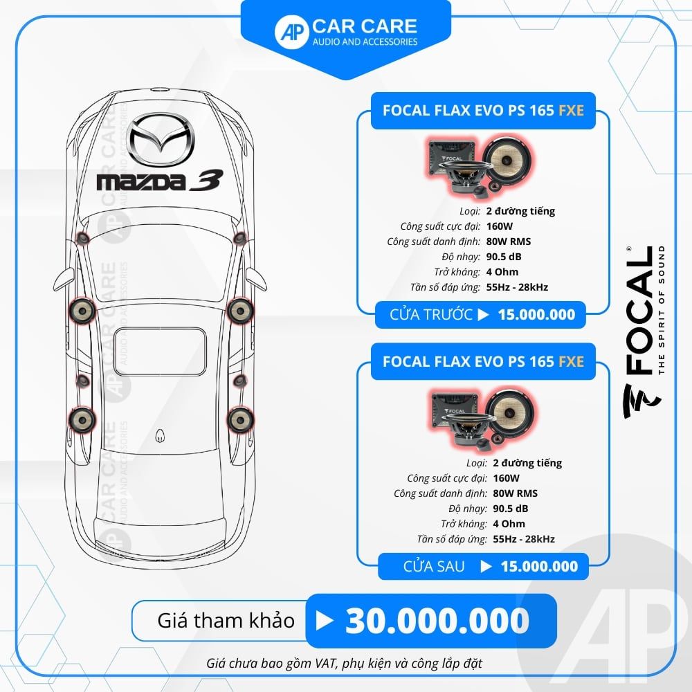 Độ loa ô tô Mazda 3 2025 (8 loa)