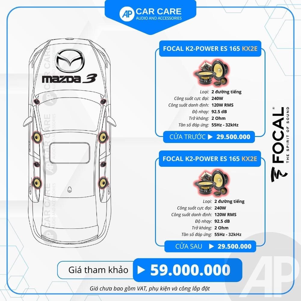 Độ loa ô tô Mazda 3 2025 (8 loa)