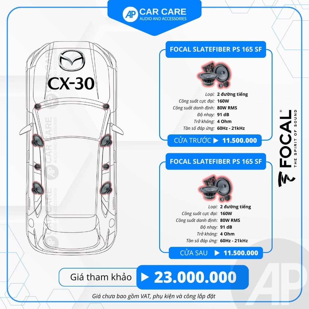 Độ loa ô tô Mazda CX-30 2025 (8 loa)