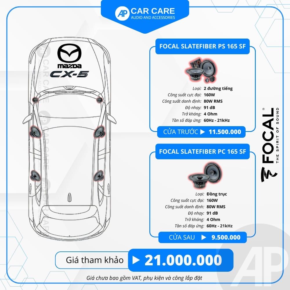 Độ loa ô tô Mazda CX-5 2025 (6 loa - 10 loa)