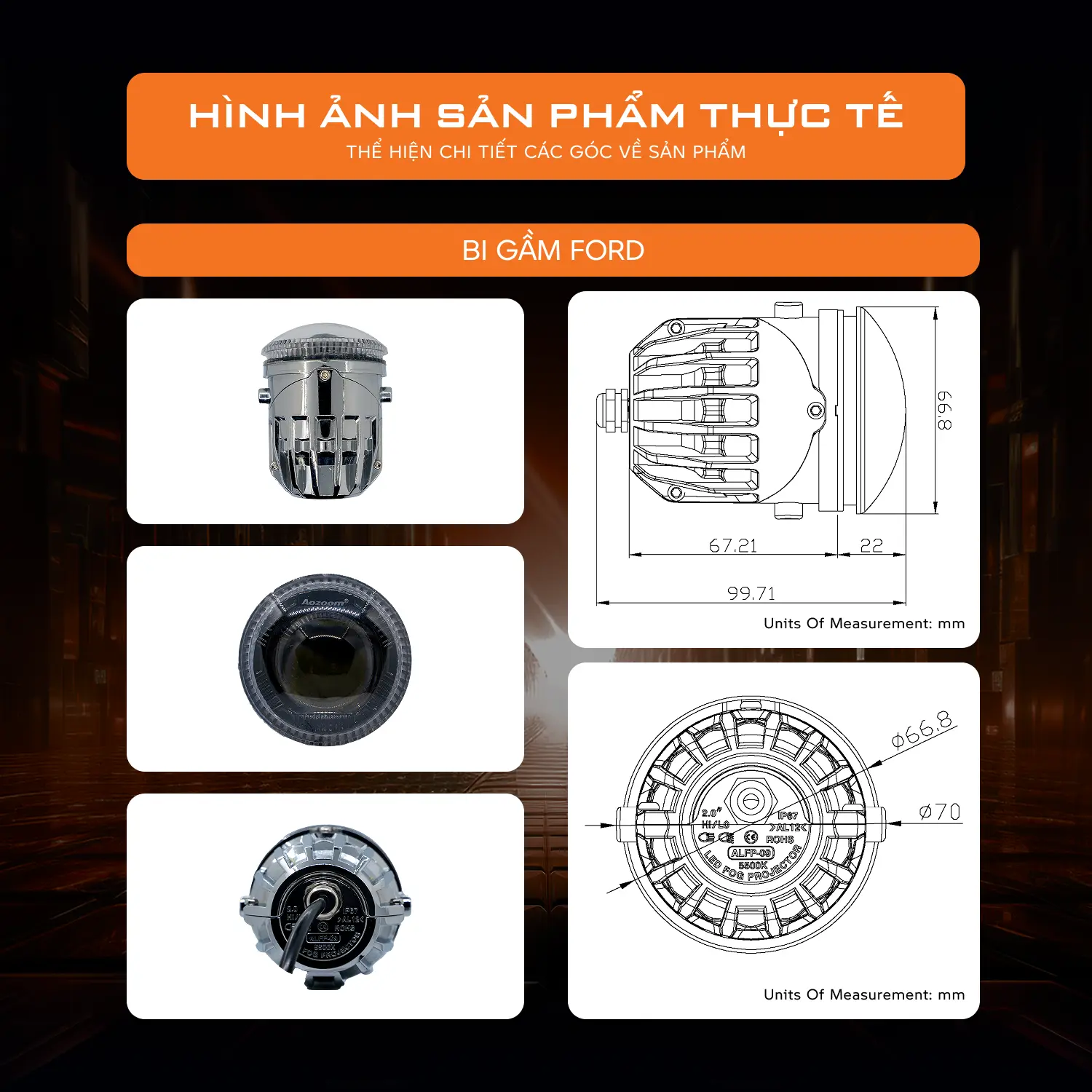 Bi Gầm Aozoom Ford/Toyota 53W – Dạng Zin - ảnh chính hãng 9