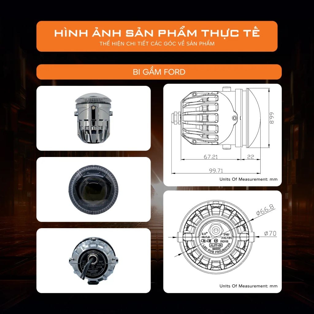 Bi Gầm Aozoom Ford/Toyota 53W – Dạng Zin