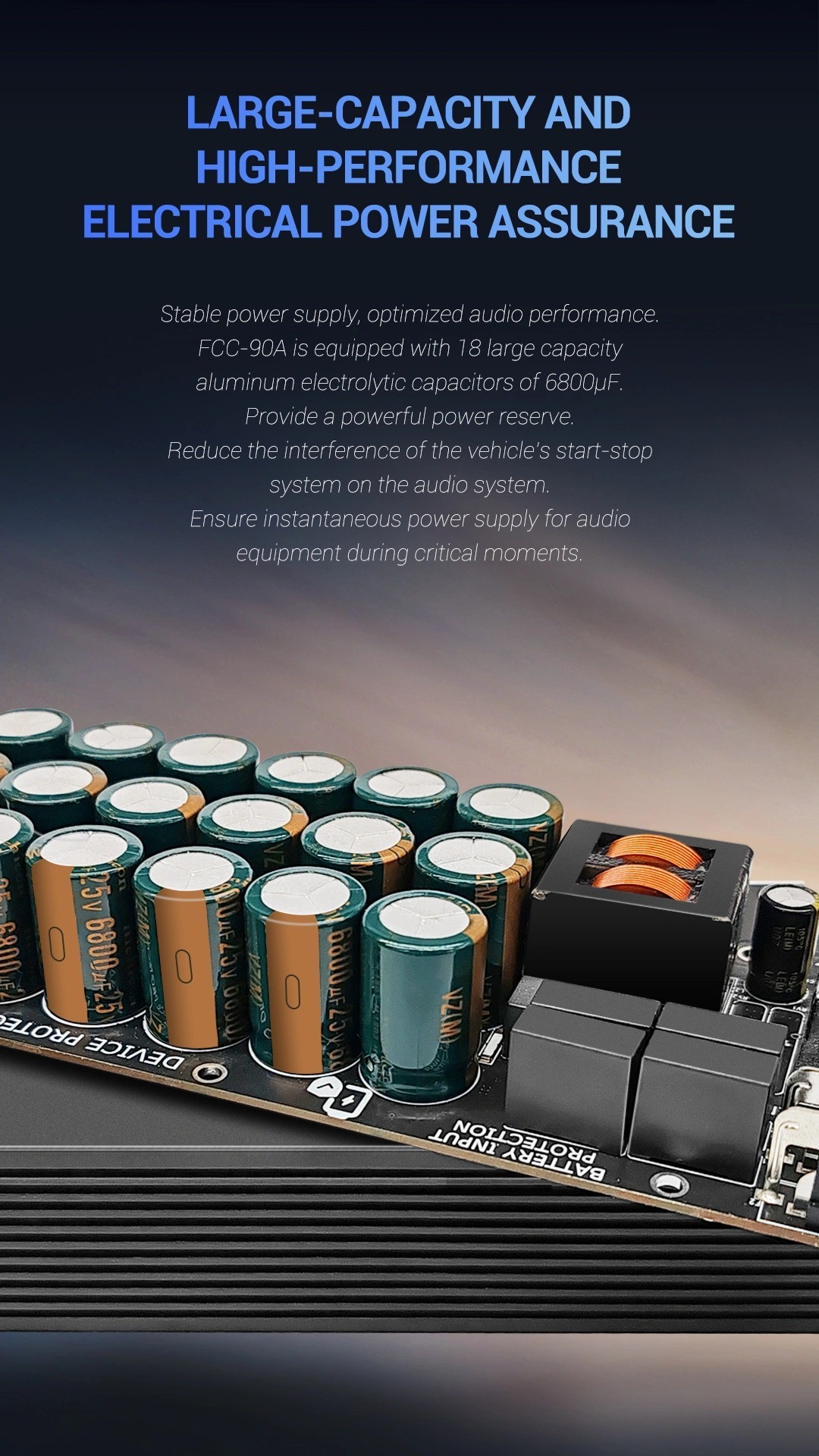 18 tụ hoá dung lượng lớn bên trong Freude FCC-90A