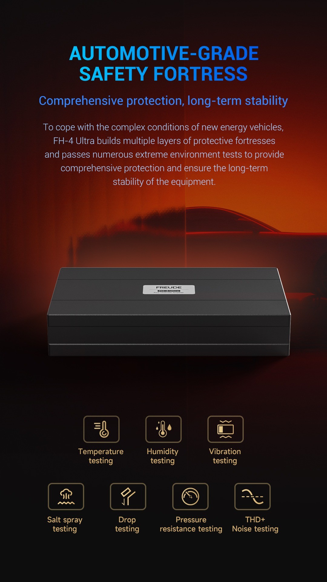 Các bài thử của Freude FH-4 Ultra: nhiệt độ, độ ẩm, rung, phun muối, rơi
