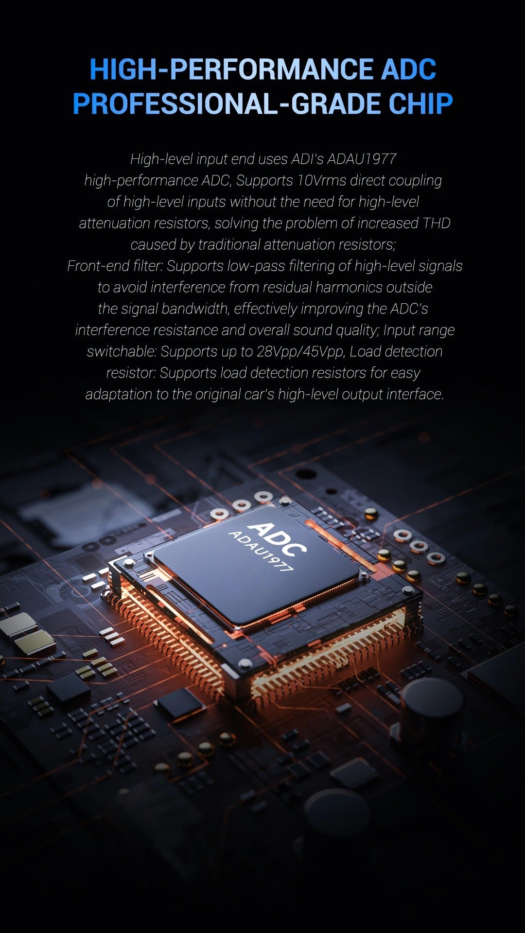 Chip ADC ADAU1977 cho ngõ vào loa zin của Freude FP-16 Pure