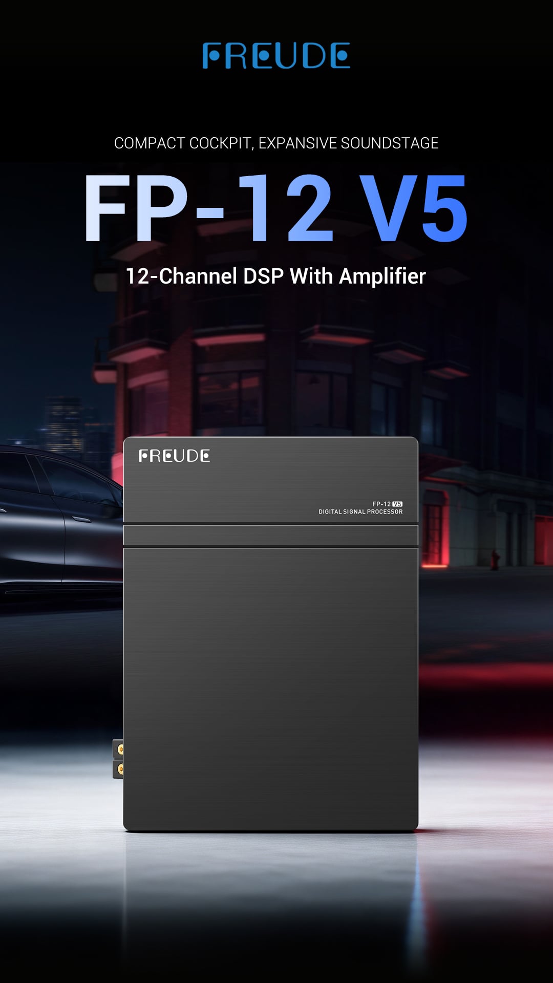 Amply tích hợp DSP Freude FP-12 V5 12 kênh nhìn từ mặt trên