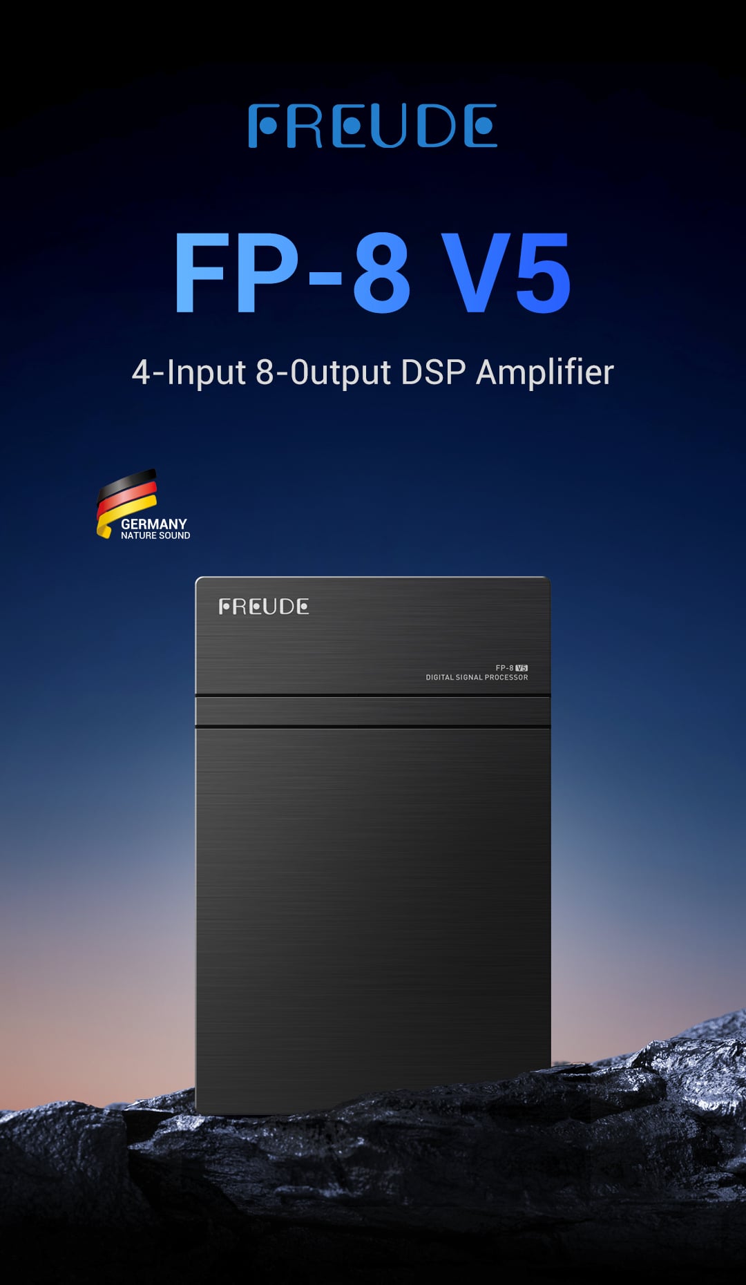 Amply tích hợp DSP Freude FP-8 V5 nhìn từ mặt trên