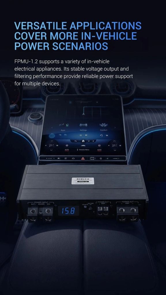 Bộ Ổn Áp Nguồn Âm Thanh Ô Tô Freude FPMU-1.2 130A 13.8–16V