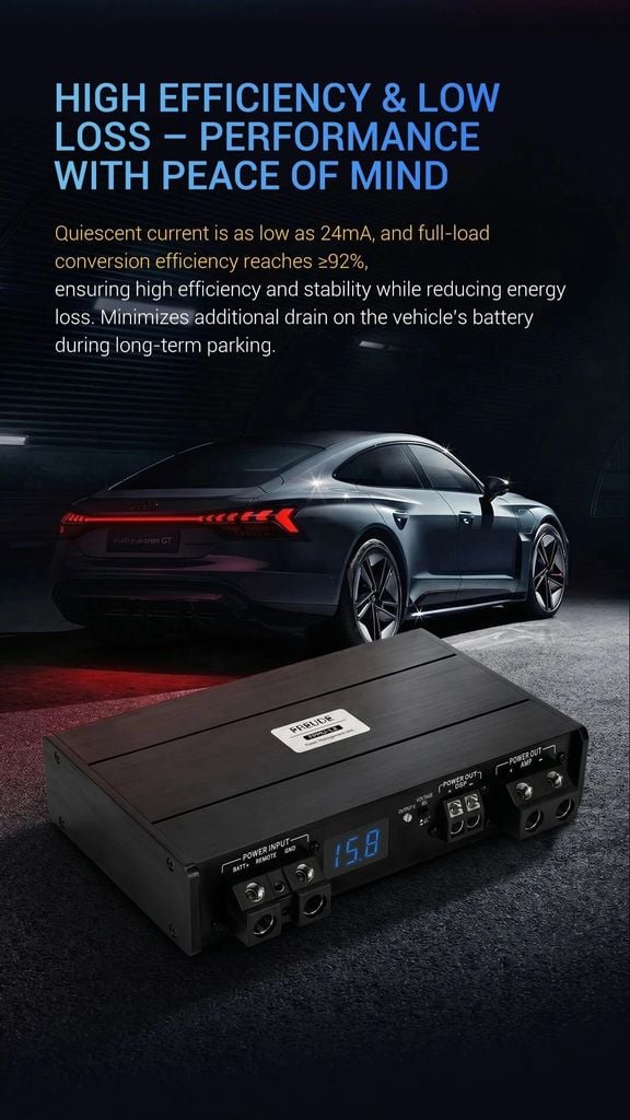 Bộ Ổn Áp Nguồn Âm Thanh Ô Tô Freude FPMU-1.2 130A 13.8–16V