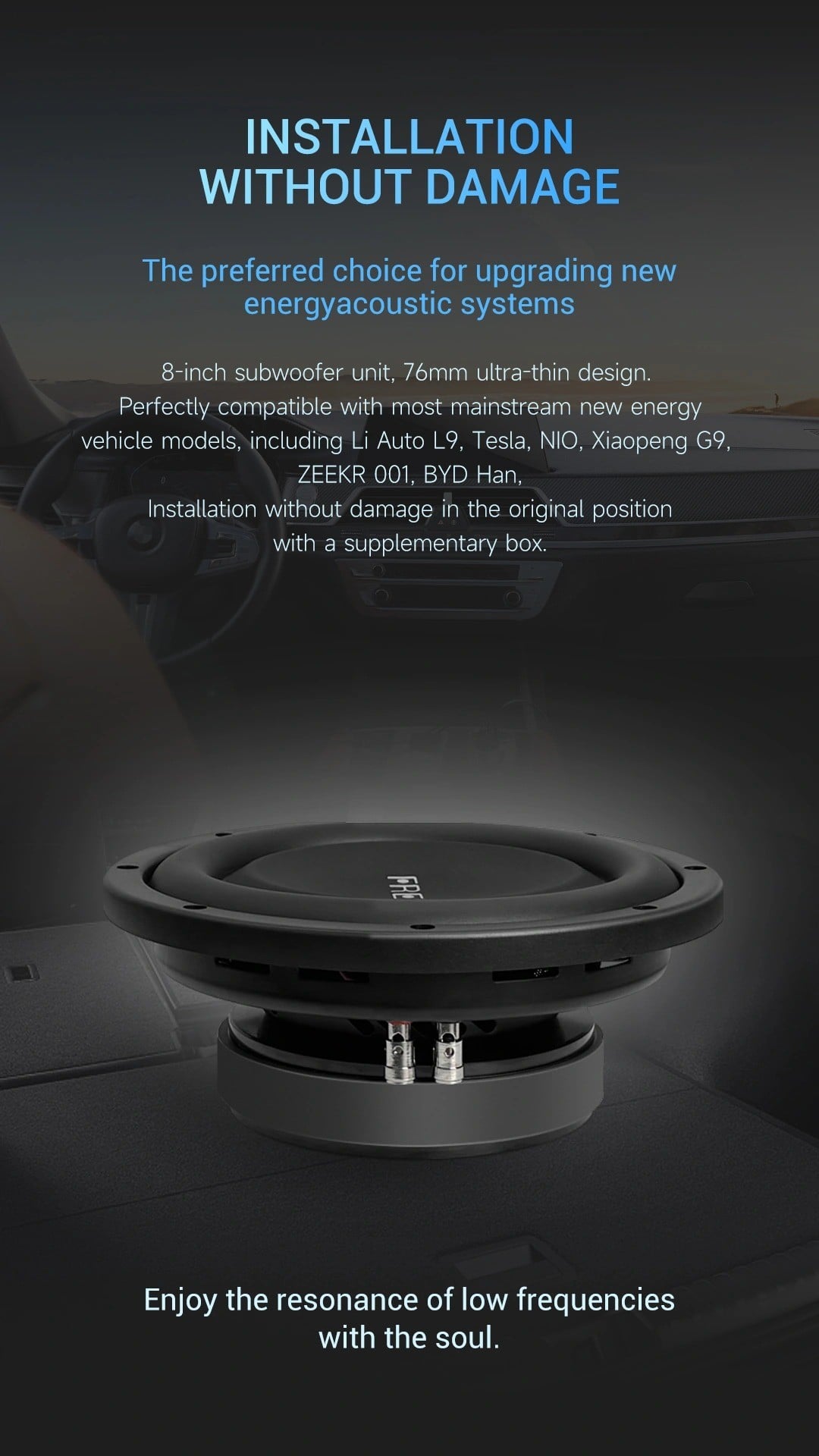 Freude FW-20DS sâu lắp 76 mm, lắp vị trí zin với thùng phụ