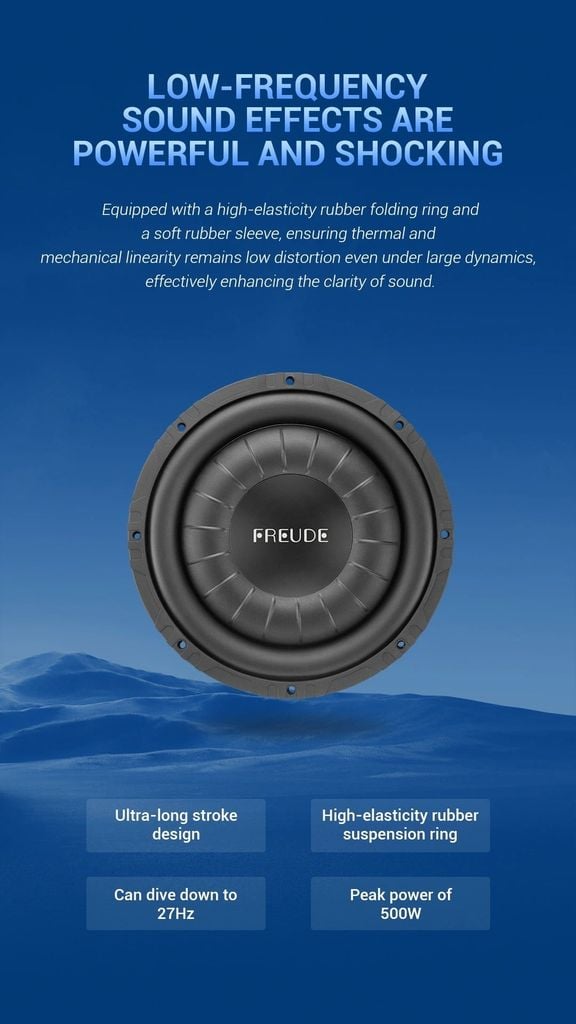 Loa SUB Hơi Ô Tô Freude FW-25AS 10 Inch Siêu Mỏng 250W RMS 4 Ohm