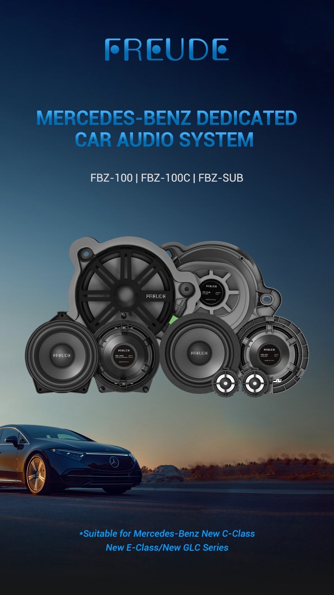 Hệ loa Freude cho Mercedes C, E, GLC với sub FBZ-SUB