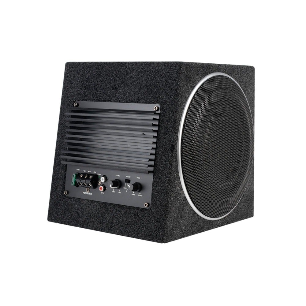 Mặt amply Class AB của Freude FED-20A với núm Level, Phase, Freq và ngõ RCA