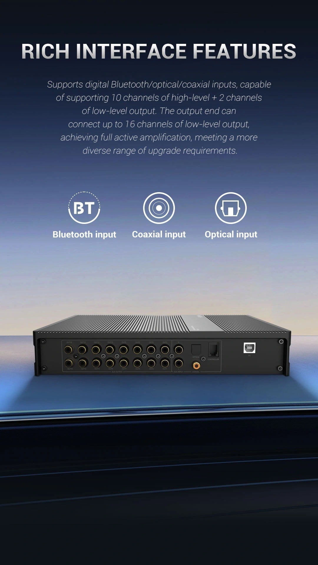 Mặt RCA Freude FP-12D với ngõ quang, đồng trục và cổng PC