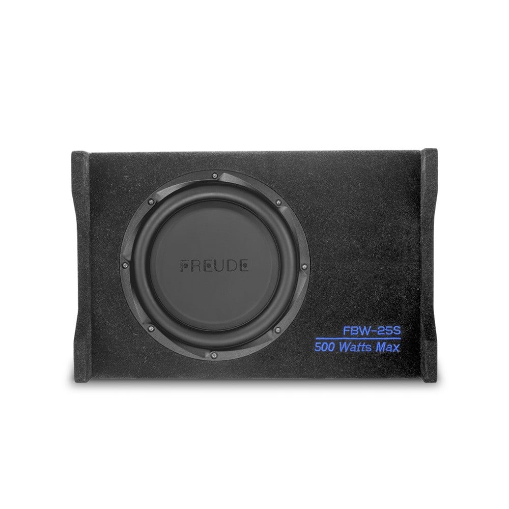 Thùng sub hơi Freude FBW-25S mặt trước, củ loa 10 inch, vỏ bọc nỉ đen