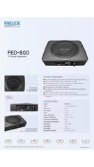 Loa SUB Điện Gầm Ghế Ô Tô Freude FED-800 8 Inch 200W Mỏng 65mm