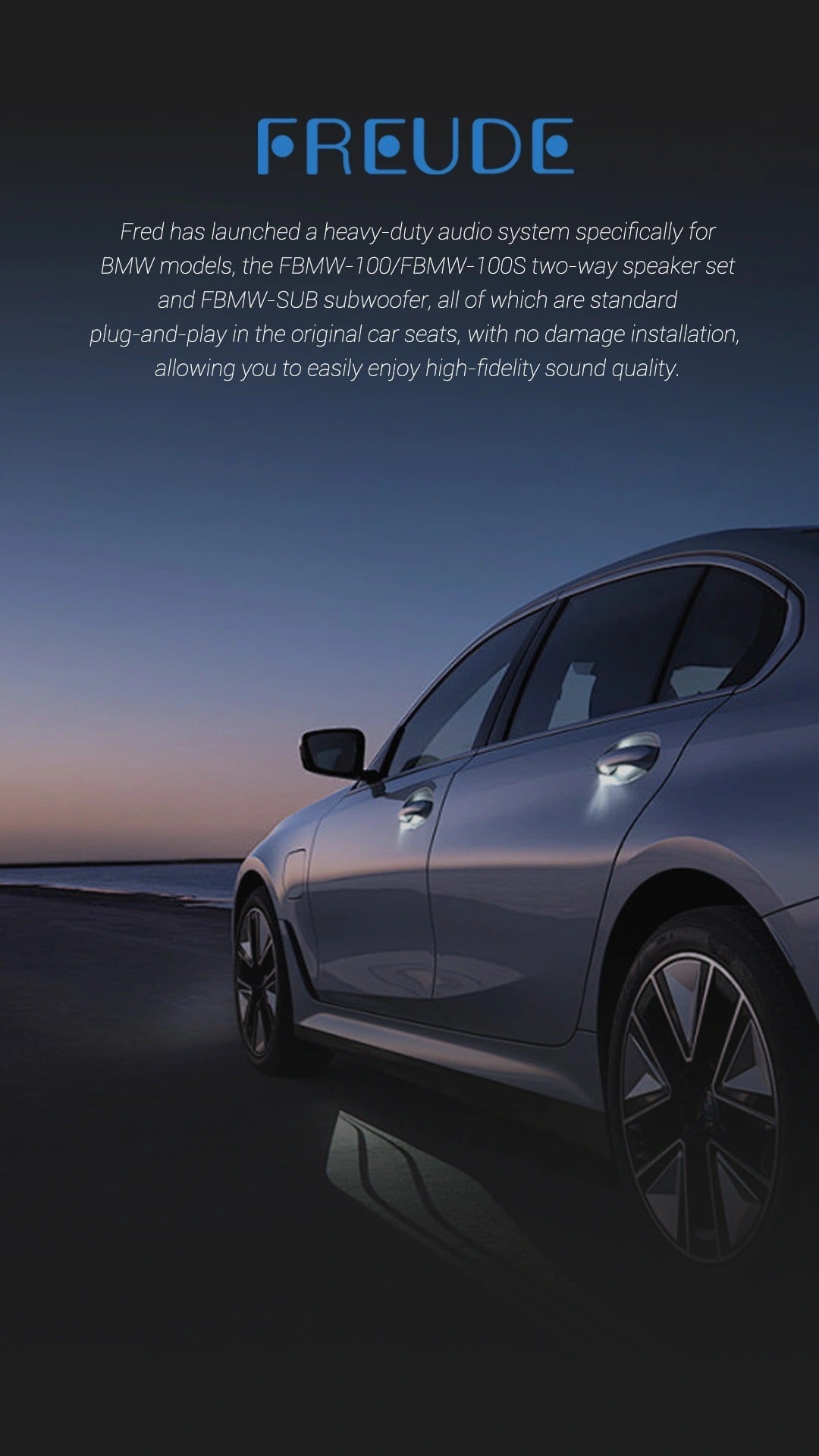 Xe BMW kèm giới thiệu hệ loa Freude gồm FBMW-SUB