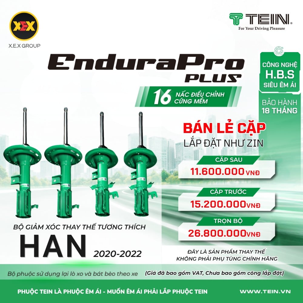 Giảm Xóc Ô Tô BYD Han (2020-2022) Tein EnduraPro Plus - Điều Chỉnh 16 Nấc