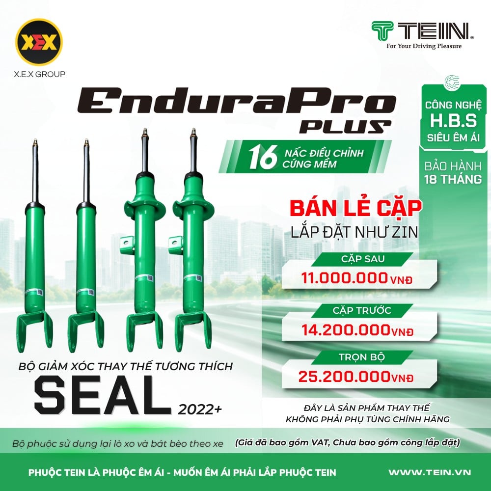 Giảm Xóc Ô Tô BYD Seal (2022+) Tein EnduraPro Plus - Điều Chỉnh 16 Nấc
