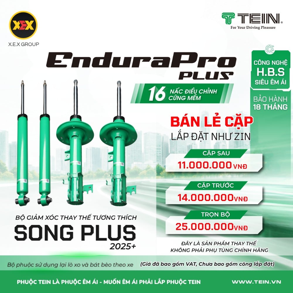 Giảm Xóc Ô Tô BYD Song Plus (2025+) Tein EnduraPro Plus - Điều Chỉnh 16 Nấc