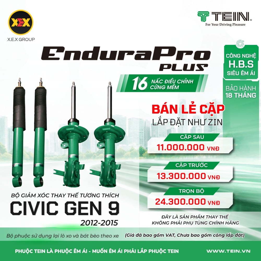 Giảm Xóc Ô Tô Civic 2012-2015 Tein EnduraPro Plus