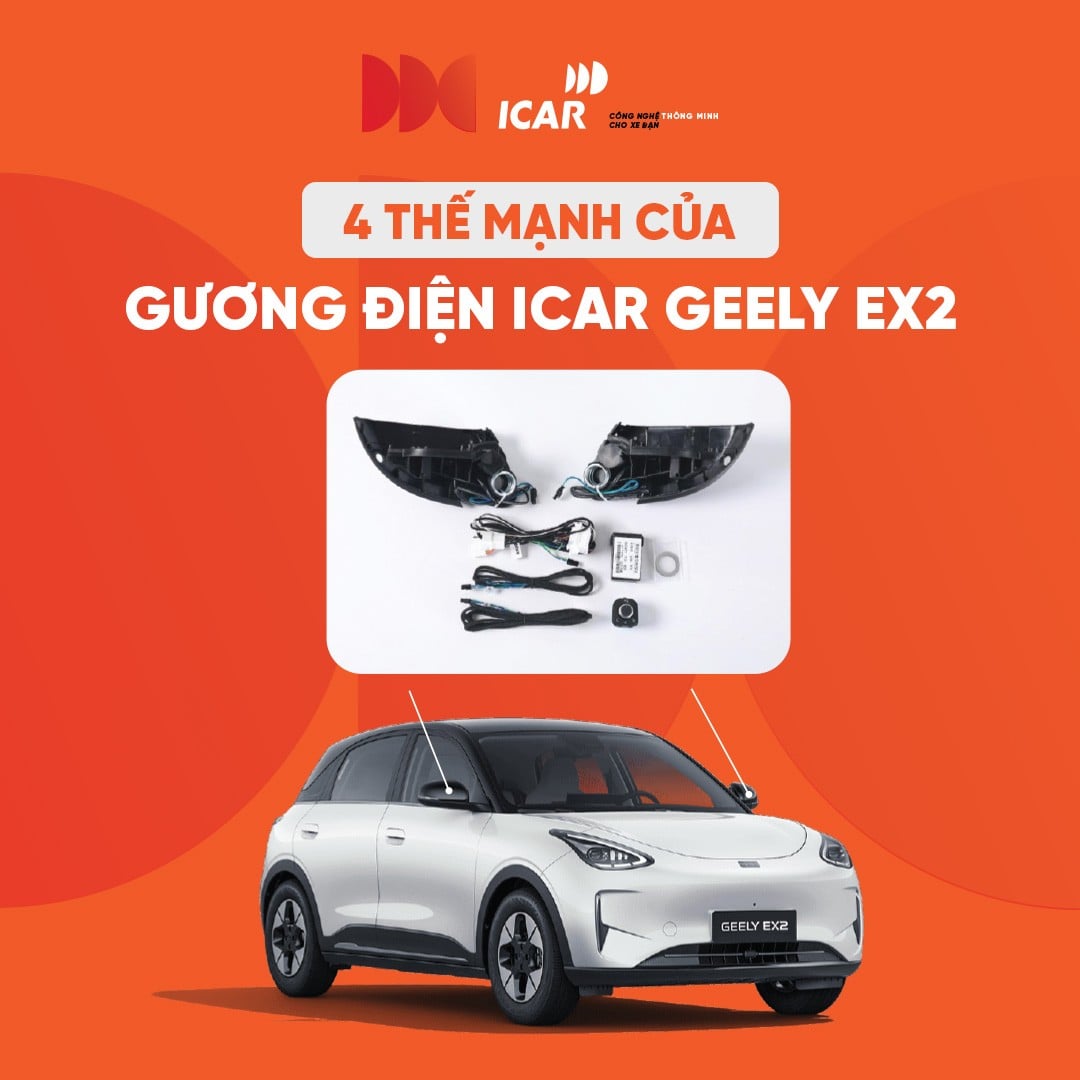 Bộ gương điện iCar cho Geely EX2 gồm 2 gương và bộ dây