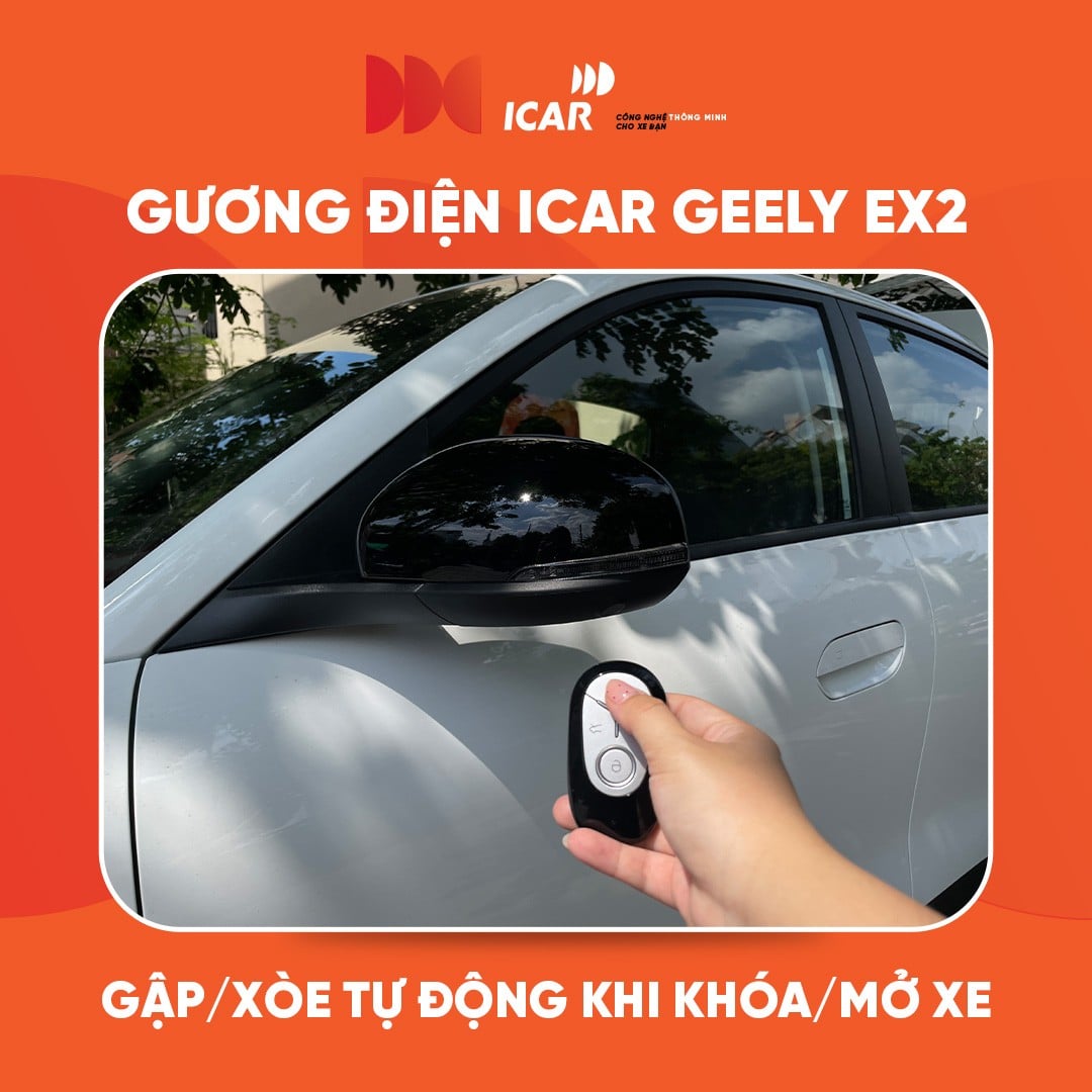 Gương Geely EX2 tự gập khi khoá xe bằng chìa khoá