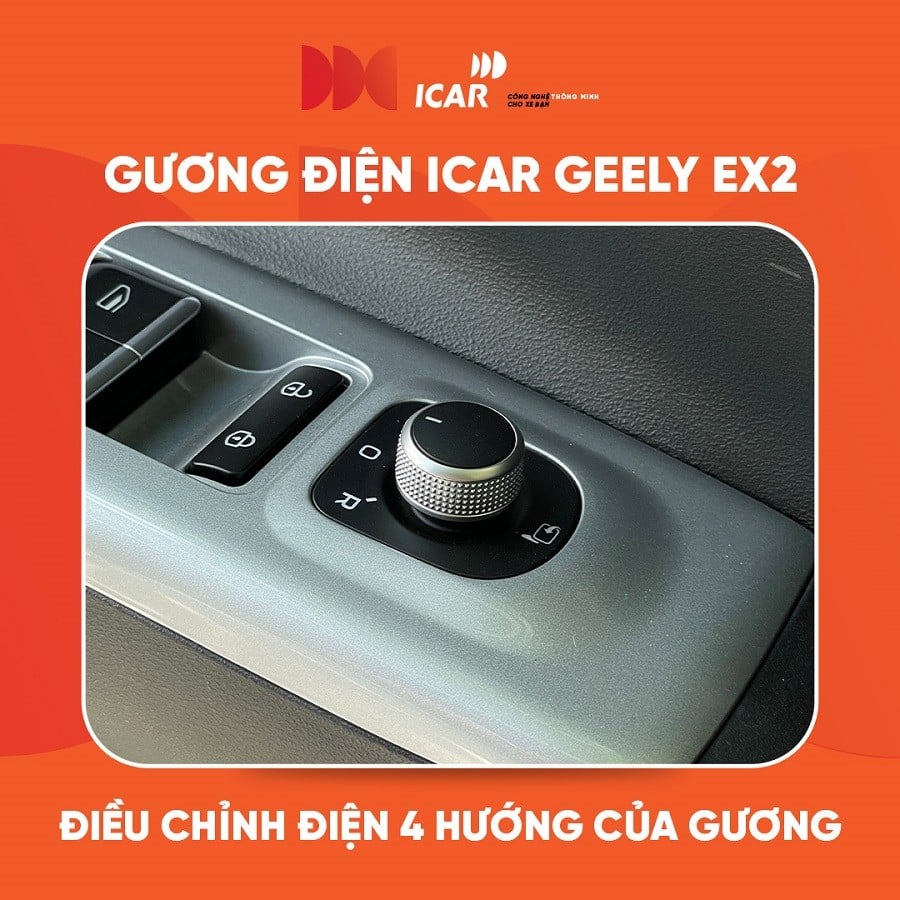 Núm chỉnh gương điện 4 hướng trên cửa Geely EX2