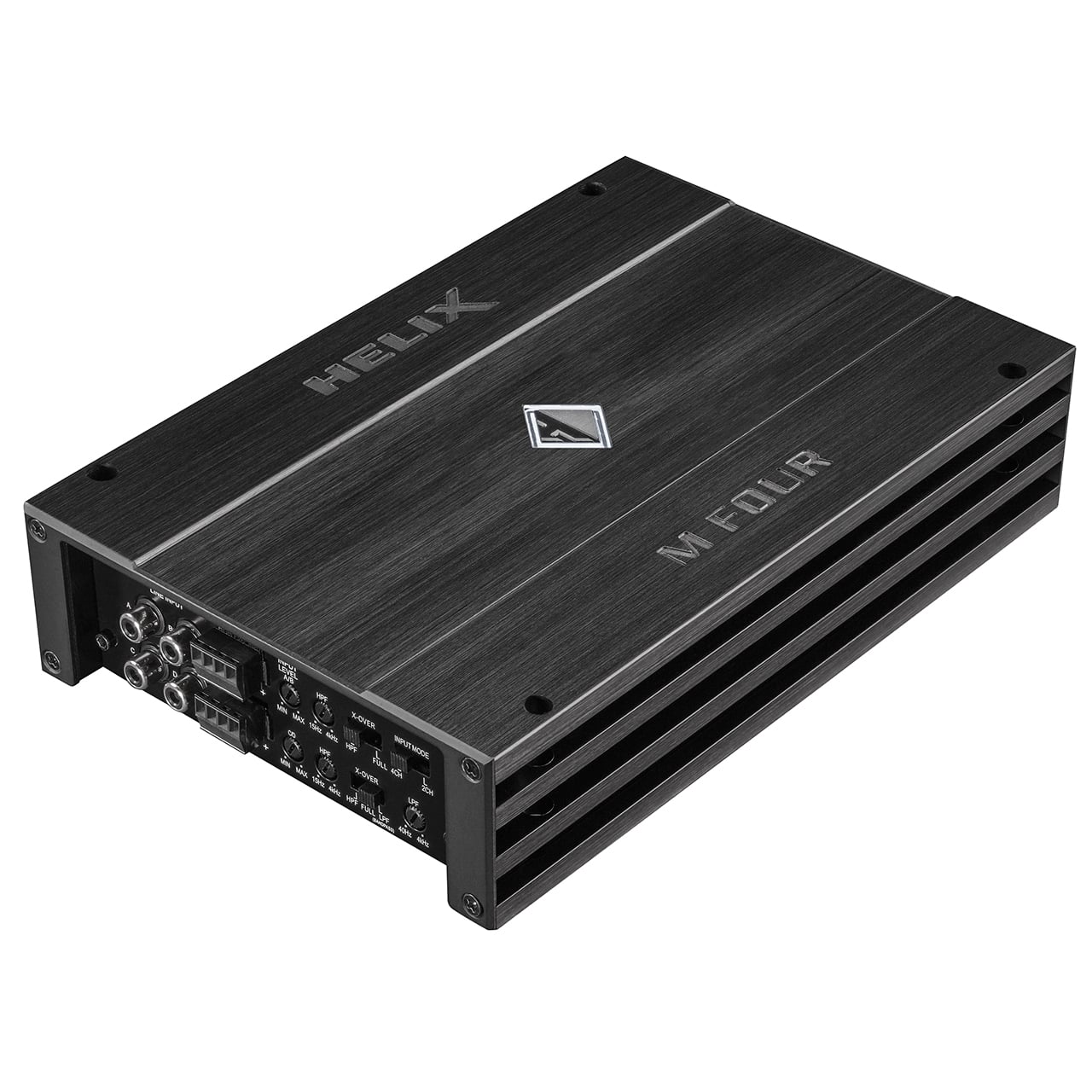 Amply ô tô 4 kênh Helix M FOUR Class D góc nghiêng mặt ngõ vào