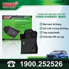 Thảm Lót Sàn Ô Tô Huvi Ford Everest 2023 - Tràn Viền Bậc Cửa, Nhựa TPE Cao Cấp