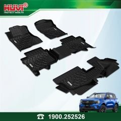 Thảm Lót Sàn Ô Tô Huvi Ford Everest 2023 - Tràn Viền Bậc Cửa, Nhựa TPE Cao Cấp