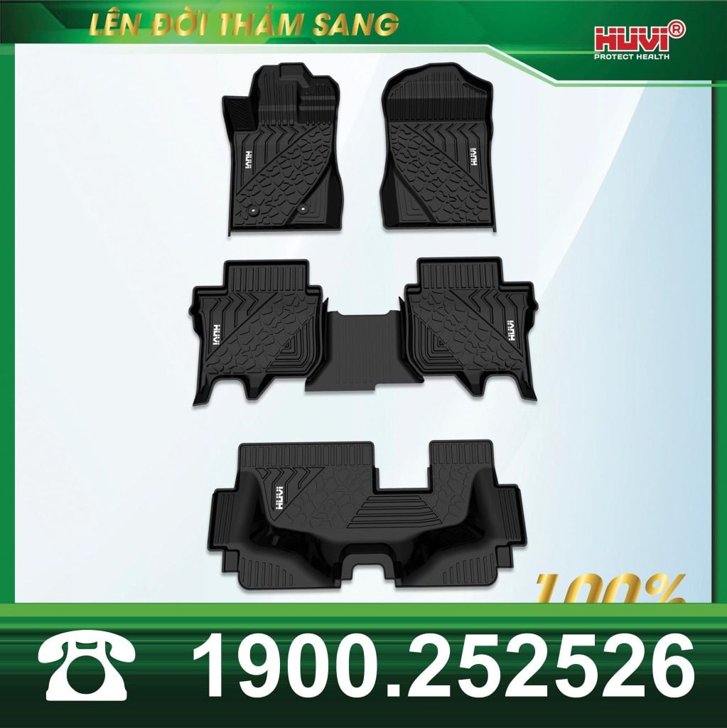 Thảm Lót Sàn Ô Tô Huvi Ford Everest 2023 - Tràn Viền Bậc Cửa, Nhựa TPE Cao Cấp