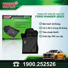 Thảm Lót Sàn Ô Tô Ford Ranger 2023 Huvi TPE Đúc Khuôn 3D